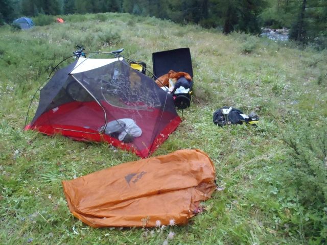Tent coming down