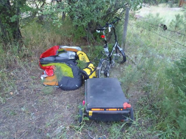 Campsite by road, Hwy 36 W of Estes Park CO